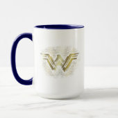 Wonder Woman Brushed Gold Symbol Tasse (Links)
