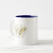 Wonder Woman Brushed Gold Symbol Zweifarbige Tasse (Vorderseite Links)
