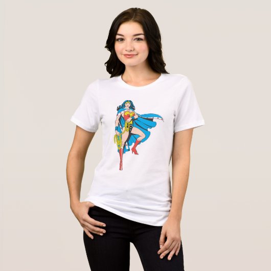 Wonder Woman Cape Tri-Blend Shirt (Vorderseite voll)