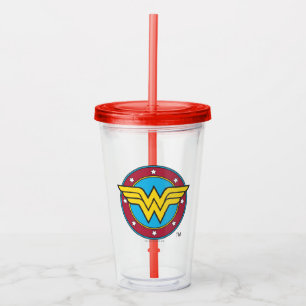 Wonder Woman Circle & Stars Logo Acryltrinkbecher