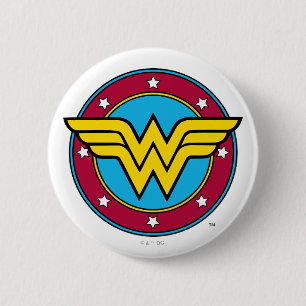 Wonder Woman   Circle & Stars Logo Button