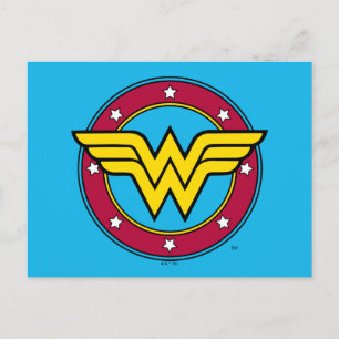 Wonder Woman   Circle & Stars Logo Postkarte