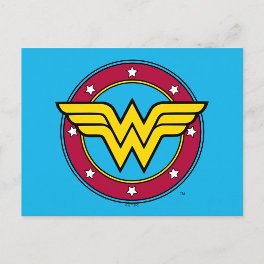Wonder Woman | Circle & Stars Logo Postkarte (Vorderseite)