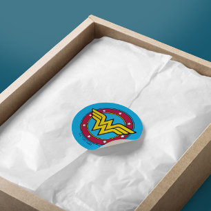 Wonder Woman Circle & Stars Logo Runder Aufkleber