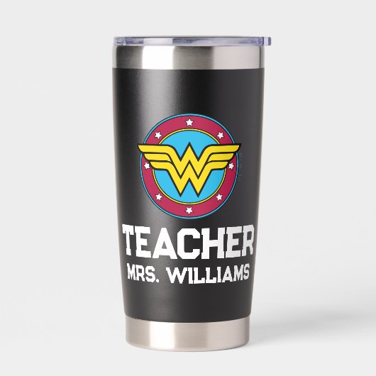 Wonder Woman | Circle & Stars Logo Thermobecher (Links)