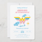 Wonder Woman Clouds Logo Geburtstag Einladung (Vorderseite)