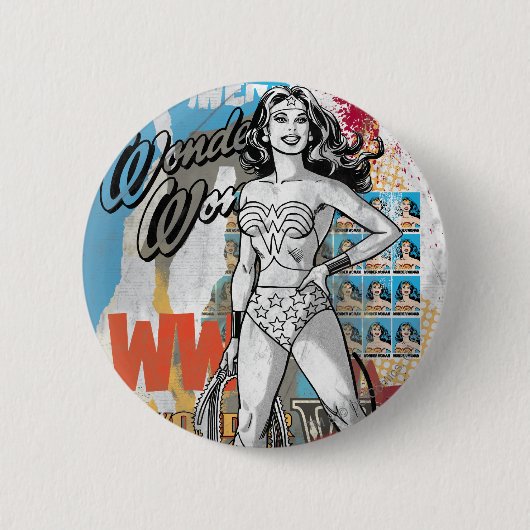 Wonder Woman Collage 2 Button (Vorderseite)