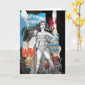 Wonder Woman Collage 2 Karte (Gelbe Blume)