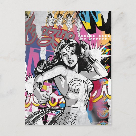Wonder Woman Collage 3 Postkarte (Vorderseite)