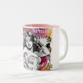 Wonder Woman Collage 3 Zweifarbige Tasse (VorderseiteRechts)
