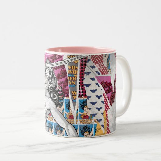Wonder Woman Collage 5 Zweifarbige Tasse (VorderseiteRechts)