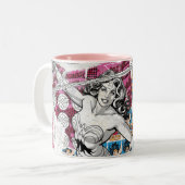 Wonder Woman Collage 5 Zweifarbige Tasse (Vorderseite Links)