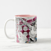 Wonder Woman Collage 5 Zweifarbige Tasse (Links)