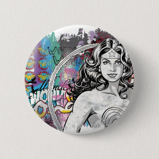 Wonder Woman Collage 6 Button (Vorderseite)