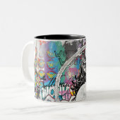 Wonder Woman Collage 6 Zweifarbige Tasse (Vorderseite Links)