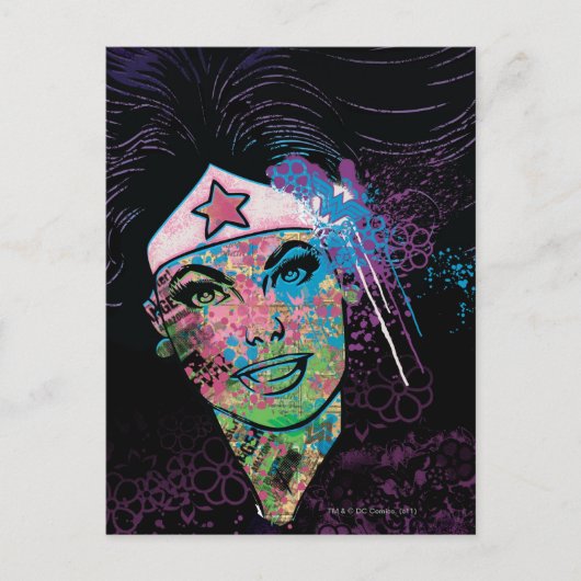 Wonder Woman Colorful Collage Postkarte (Vorderseite)