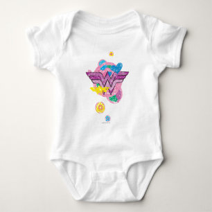 Wonder Woman Colorful Scribbles Baby Strampler