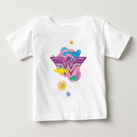 Wonder Woman Colorful Scribbles Baby T-shirt (Vorderseite)