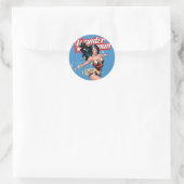 Wonder Woman Comic Cover Runder Aufkleber (Tasche)