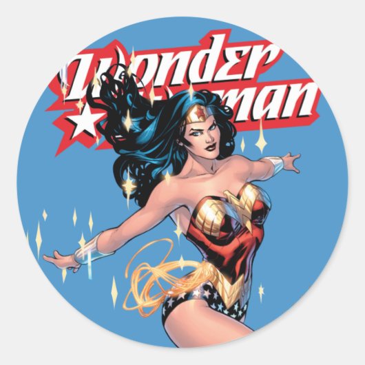 Wonder Woman Comic Cover Runder Aufkleber (Vorderseite)