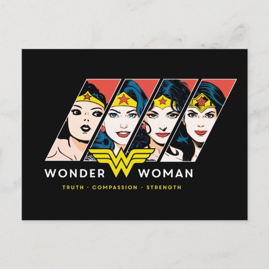 Wonder Woman Comic Evolution Graphic Einladungspostkarte (Vorderseite)