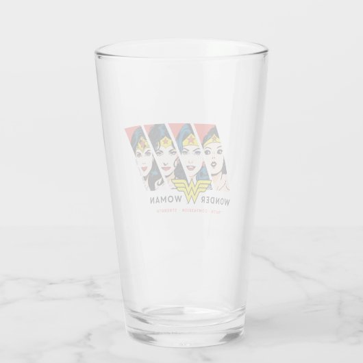 Wonder Woman Comic Evolution Graphic Glas (Rückseite)