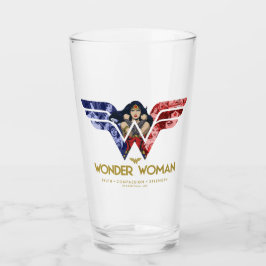 Wonder Woman Crossed Arms in Logo Collage Glas