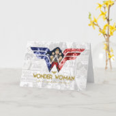 Wonder Woman Crossed Arms in Logo Collage Karte (Gelbe Blume)