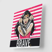 Wonder Woman Defend - Vorlage Quadratische Wanduhr (Winkel)