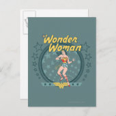 Wonder Woman Distressed Star Design Postkarte (Vorne/Hinten)