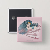 Wonder Woman Dolphin und Streifen Button (Vorne & Hinten)