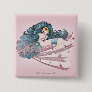 Wonder Woman Dolphin und Streifen Button
