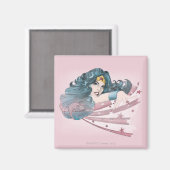 Wonder Woman Dolphin und Streifen Magnet (Vorderseite/Rückseite)