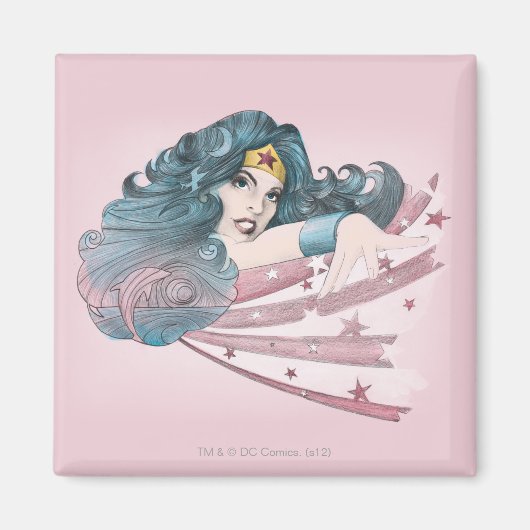 Wonder Woman Dolphin und Streifen Magnet (Vorne)