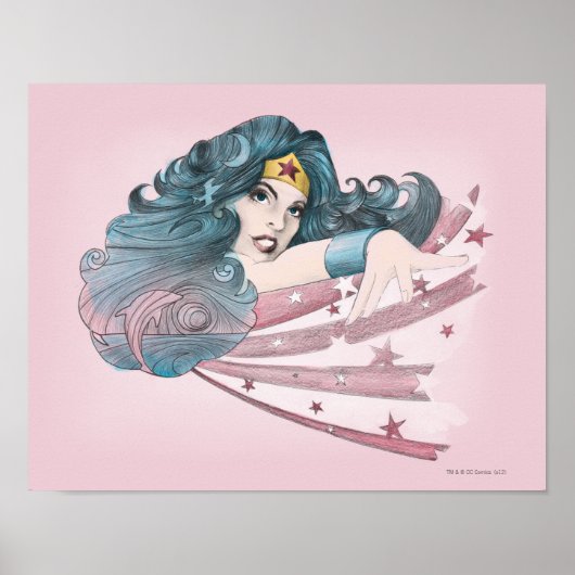 Wonder Woman Dolphin und Streifen Poster (Vorne)