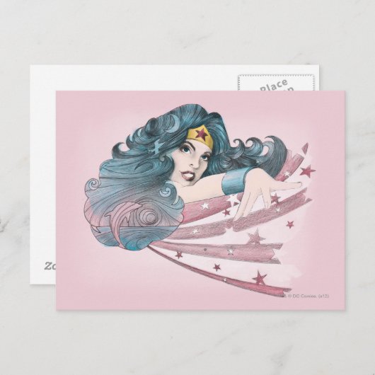 Wonder Woman Dolphin und Streifen Postkarte (Vorne/Hinten)