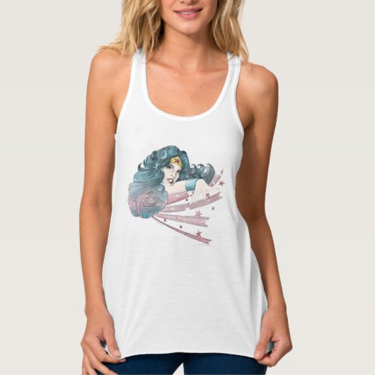 Wonder Woman Dolphin und Streifen Tank Top (Vorderseite)