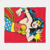 Wonder Woman Drehung mit leuchtenden Wellen Fleecedecke (Vorderseite (Horizontal))