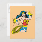 Wonder Woman Drehung mit leuchtenden Wellen Postkarte (Vorne/Hinten)