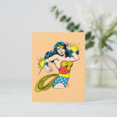 Wonder Woman Drehung mit leuchtenden Wellen Postkarte (Stehend Vorderseite)