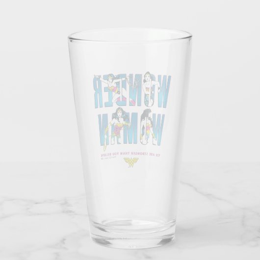 Wonder Woman "Du bist stärker als du glaubst" Glas (Rückseite)