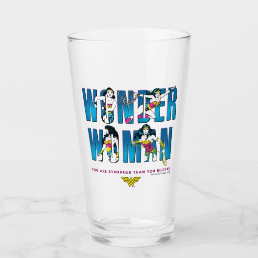 Wonder Woman "Du bist stärker als du glaubst" Glas (Vorderseite)