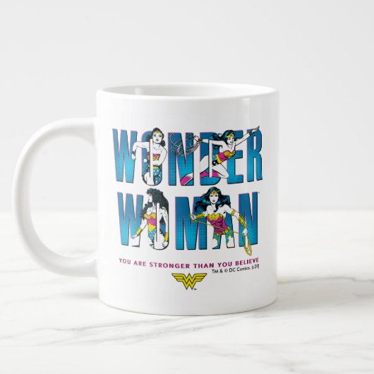 Wonder Woman "Du bist stärker als du glaubst" Jumbo-Tasse (Links)
