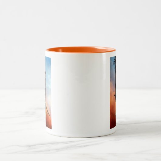 Wonder Woman Duststorm Silhouette Zweifarbige Tasse (Mittel)