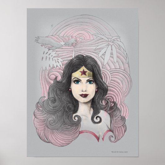 Wonder Woman Eagle und Bäume Poster (Vorne)