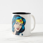 Wonder Woman Face Zweifarbige Tasse (VorderseiteRechts)