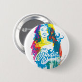 Wonder Woman farbenfroh 1 Button (Vorne & Hinten)