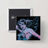 Wonder Woman farbenfrohe Pose Button (Vorne & Hinten)