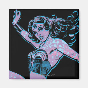 Wonder Woman farbenfrohe Pose Magnet