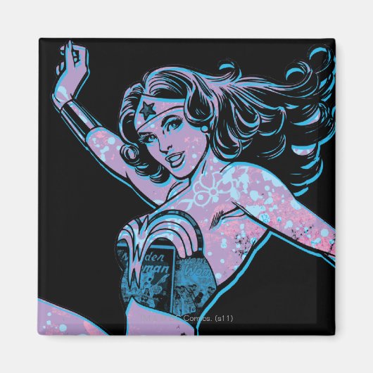 Wonder Woman farbenfrohe Pose Magnet (Vorne)